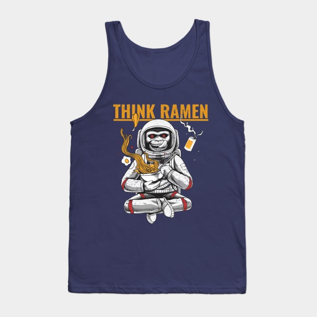 Think Ramen Space Monkey Tank Top by Turtokart